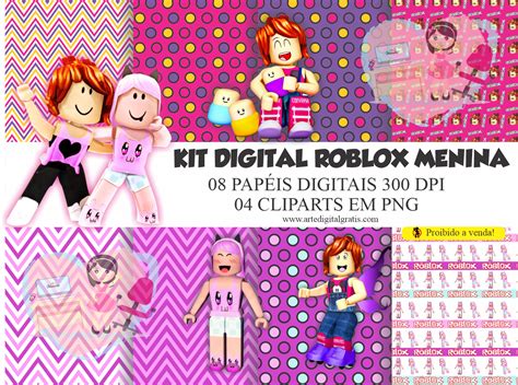 Kit Digital Roblox Menina Fundo Roblox Rosa Png Bangkokems Bangkok Go Th