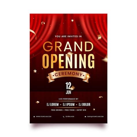 Premium Vector Grand Opening Ceremony Invitation Effect Flyer Poster