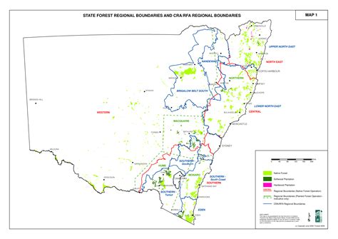 Map Showing Nsw State Forest Regional Boundaries And Crarfa Regional