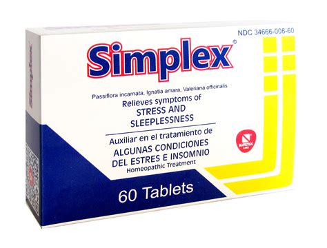 Simplex Homeopathic Stress And Sleeplessnes Relief Tablets Shop Herbs