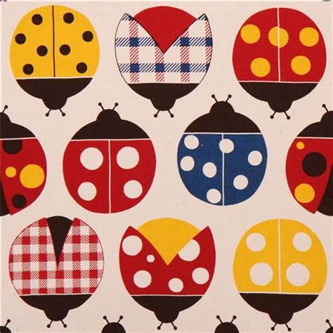Natural Colored Ladybug Oxford Fabric By Cosmo From Japan