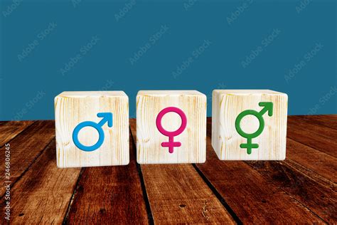 Gender Symbol Männlich Weiblich Und Drittes Geschlecht Divers Stock Illustration Adobe Stock