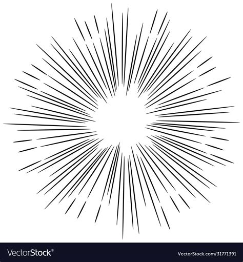 Doodle Design Element Sunburst Hand Drawn Vector Image