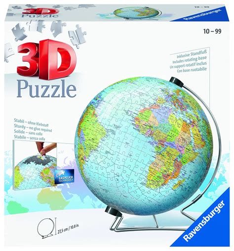 Ravensburger Childrens World Globe 180 Piece 3d Jigsaw Puzzle For Kids