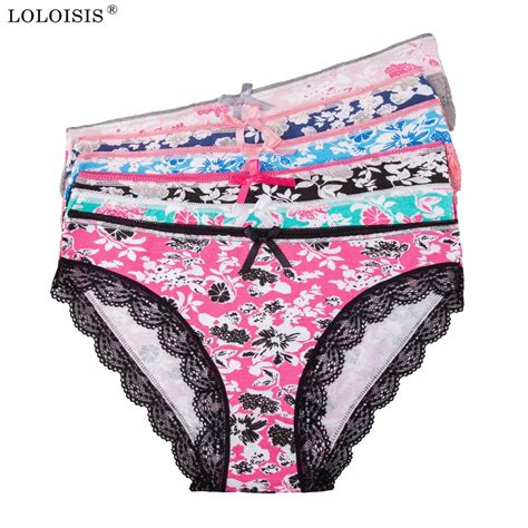 Loloisis Sexy Ladies Girls Lace Panties Women Underwear Cotton Floral Knickers Briefs Intimates