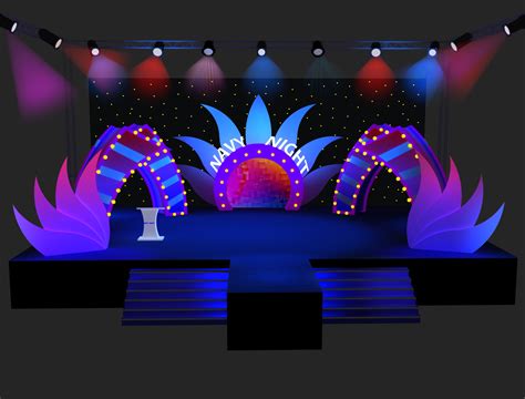 An Image Of A Stage Set Up For A Show With Lights And Decorations On It