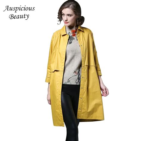 2018 new arrivals women trench coats fashion long windbreaker female full sleeve retro slim