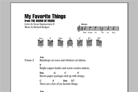 My Favorite Things By Rodgers And Hammerstein Guitar Chordslyrics Guitar Instructor