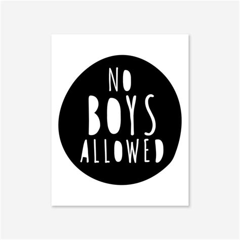 No Boys Allowed Print Playroom Print Kids Wall Art Black Etsy