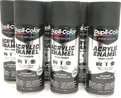 Duplicolor Premium Acrylic Enamel Spray Paint Flat Black Pae102 6pack