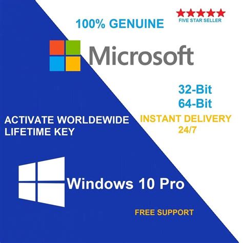 Genuine Windows 10 Pro 32 64bit Oem Original License Product Key
