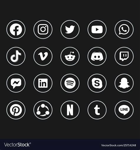 Circular White Social Media Icon Set Download A Free Preview Or High