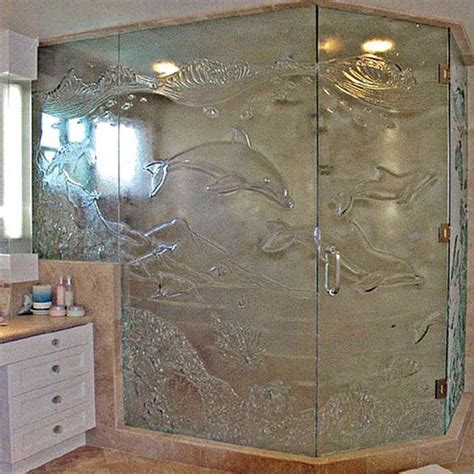 Shower Enclosure Etched Glass Shower Doors Glass Shower Doors Door