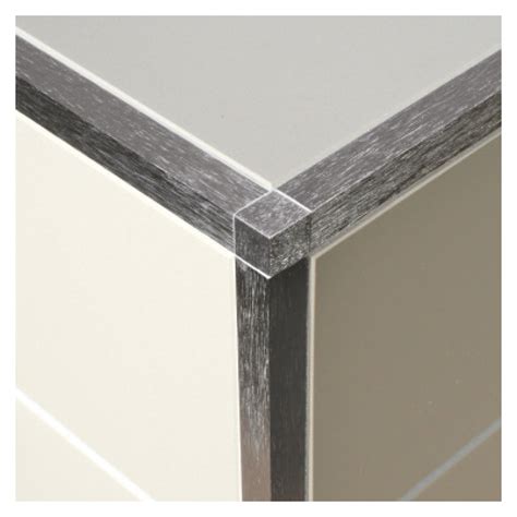 Genesis Aluminium Square Tile Trim Intext Corners Brushed Effect 10mm