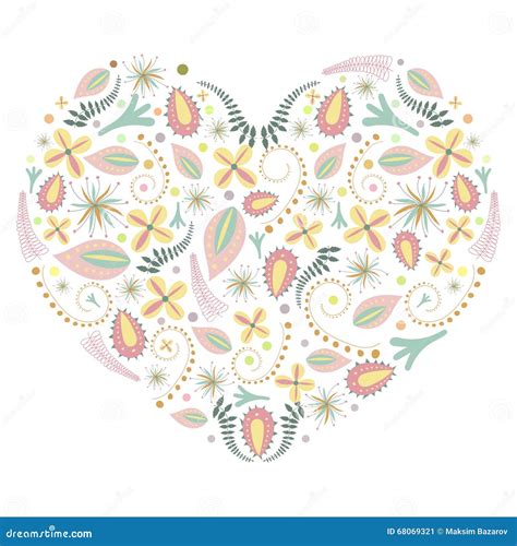 Vector Illustration Of Colorful Flower Heart Stock Vector