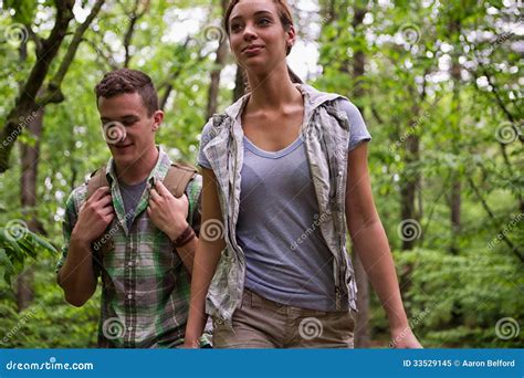Young Love Hiking Stock Image Image Of Happy Outdoors 33529145