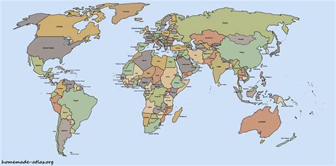Free Printable Map Of World