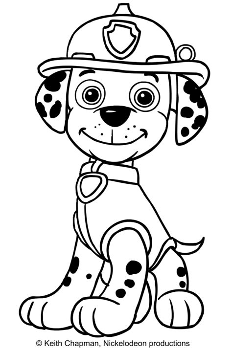 Paw Patrol Marshel - Free Colouring Pages