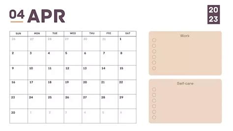 23 Minimalist April Calendars 2023 With Holidays Onedesblog April