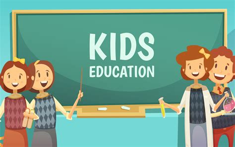 Children And Education Banner Cartoon Vector Illustration