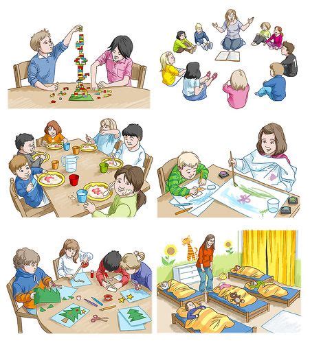 Kindergarten Kindergarten School Illustration Language Activities