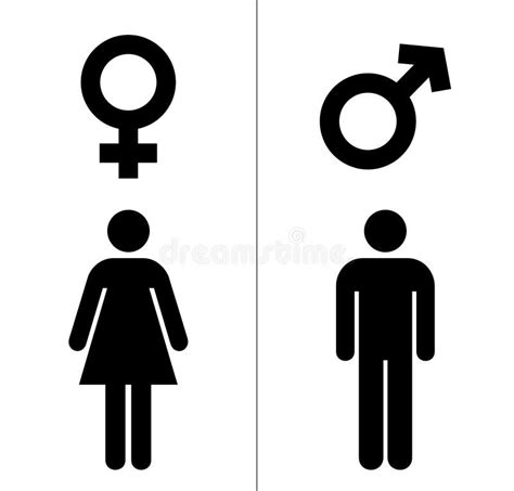 Male And Female Icons With Black Color Gender Symbol Vector