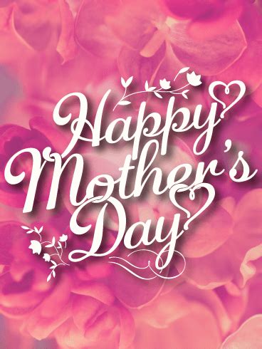 Send her a lovely card with a nice message showing your love and. Pink Flower Happy Mother's Day Card | Birthday & Greeting ...