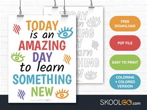 today is an amazing day to learn something new free poster