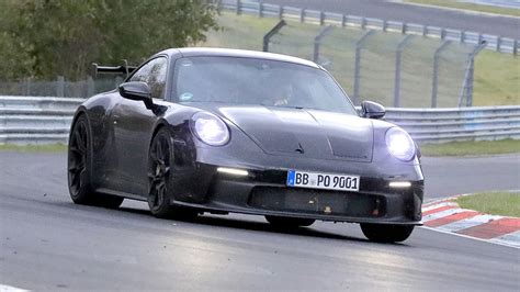 New 992 Porsche 911 Gt3 Spied Testing At The Nürburgring Automotive Daily