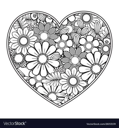 Valentines Day Coloring Page Royalty Free Vector Image