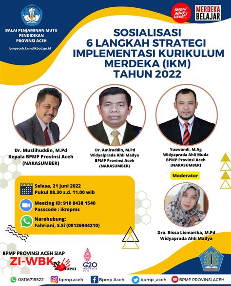Sosialisasi Langkah Strategi Implementasi Kurikulum Merdeka IKM BPMP Aceh