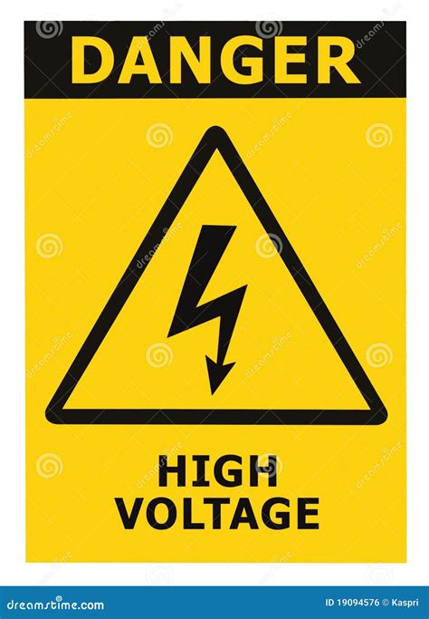 Danger High Voltage Sign With Text Isolated Royalty Free Stock Image
