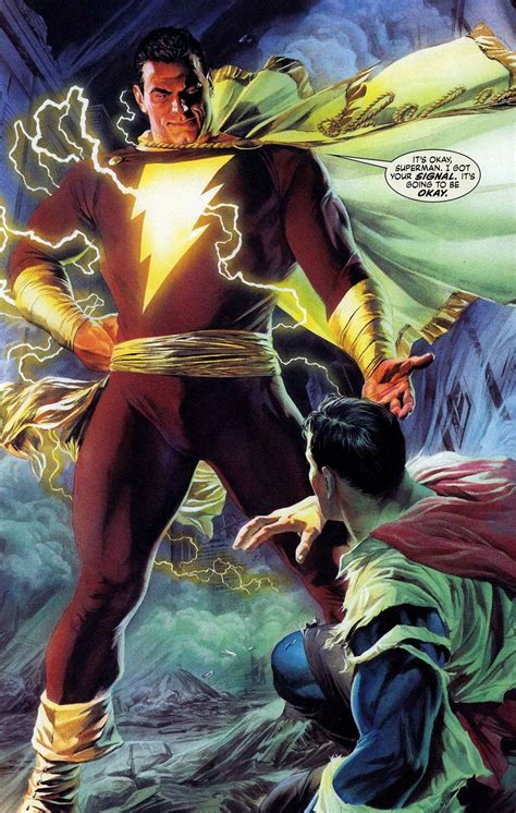 Captain Marvel And Superman Art By Alex Ross Comics Capitão