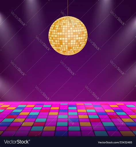 Dance Floor Night Disco Parties Retro Vintage Vector Image