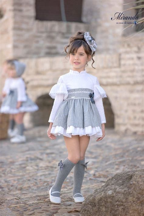 Miranda Textil Vestido Niña Gris 221v Vestidos Modernos Para Niñas