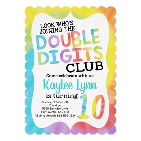 10 10 Year Old Birthday Party Invitation Wording Images Free
