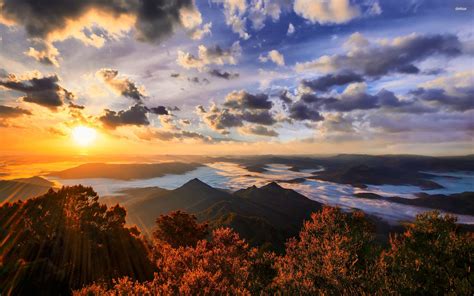Free Photo Sunrise Over Mountain Clouds Dawn Dusk Free Download