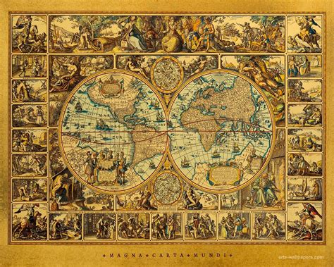 🔥 Free Download World Antique Map Wallpaper Art Print Poster Art