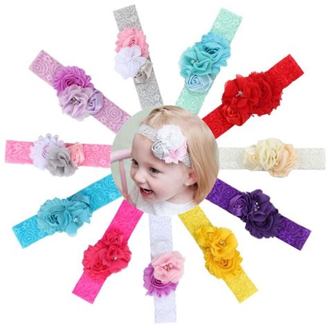 Mhssun 10pcslot Combined Lace Flower Kids Girls Hairbands Headwear