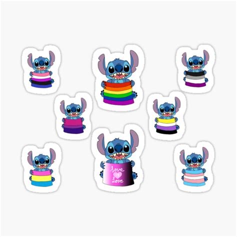 Stitch Pride Full Collection Sticker For Sale By Clowngoddess
