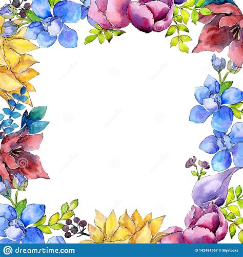 Bouquet Composition Floral Botanical Flowers Watercolor Background