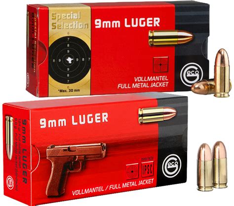 Geco Standard 9mm Luger 9x19 Fmj Rn 124 Grs Pistolenpatronen
