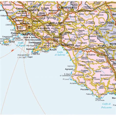 Political road map of southern Italy