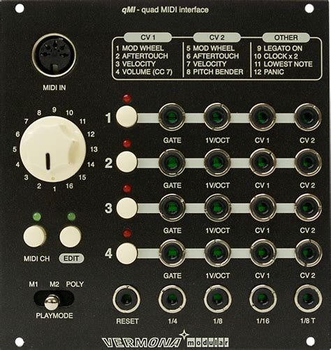 Vermona Quad Midi Interface Qmi Eurorack Module On Modulargrid