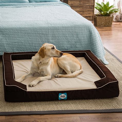 Sealy Lux Premium Orthopedic Dog Bed Brown Large