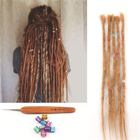 Dsoar Dyed Dreads 27 Light Brown Human Hair Dreadlock Extensions 30pcs