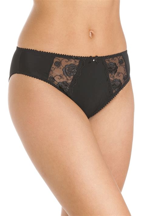 Black Lace Embroidered Briefs