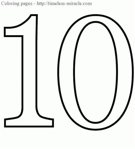 Coloring Page With Ten Number Timeless