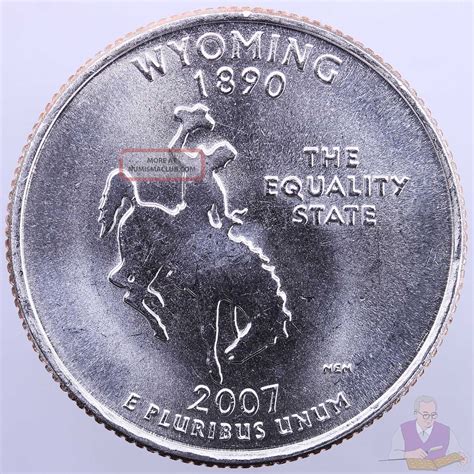 2007 D State Quarter Wyoming Bu Cn Clad Us Coin