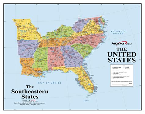 Map Of Southeast Us Southeast Usa Map Northern America Americas